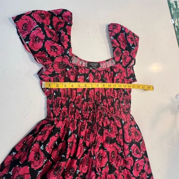 Kate Spade Poppy Toss Square-neck Midi Dress size S - Picture 10 of 11